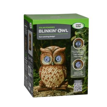 Preview: Solarlicht Zwinkernde Eule 25 cm